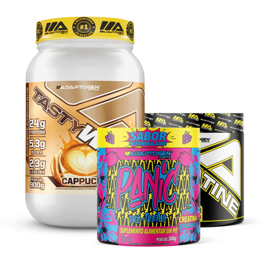 Kit Adaptogen: Whey + Creatina + Pré-treino